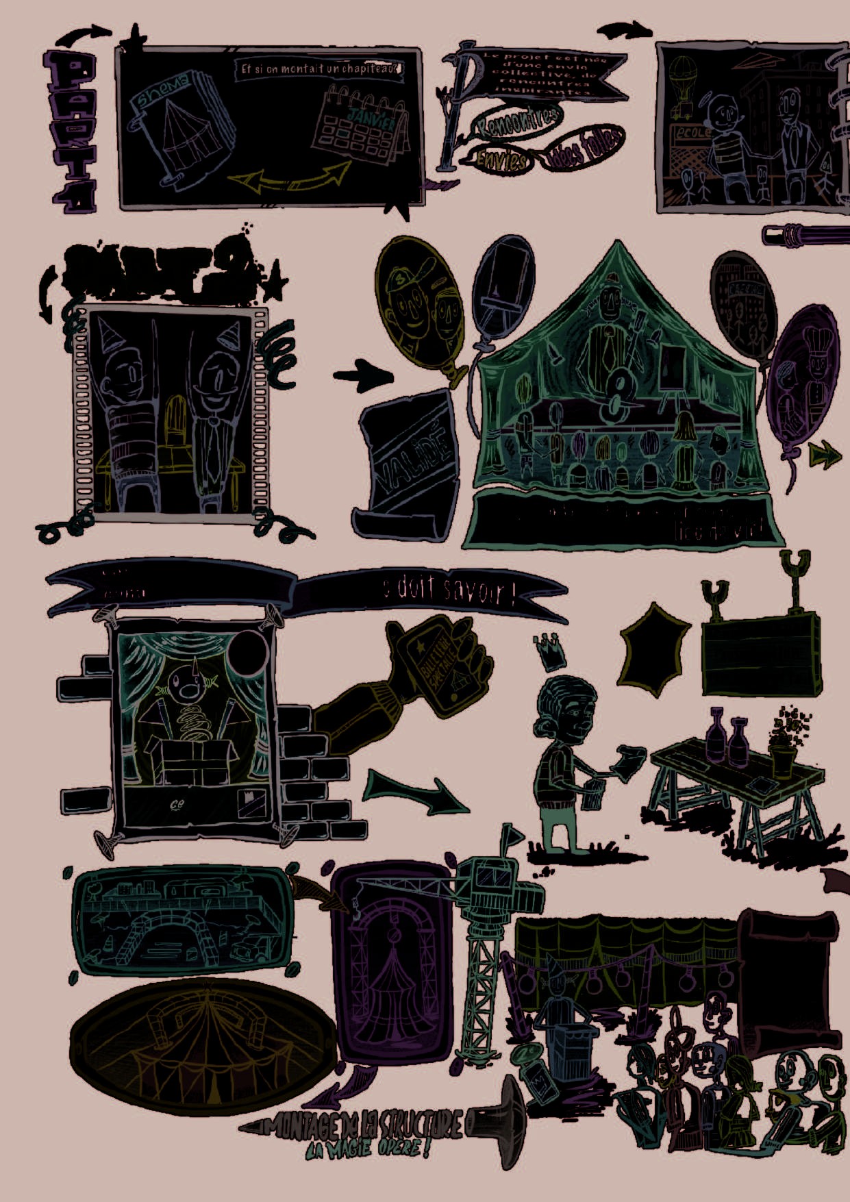 Fresque accueil chapiteau — partie 2 — Grumo